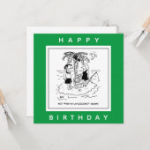 Desert Island Fish & Coconut Menu Cartoon (Voorkant / Achterkant in situ)