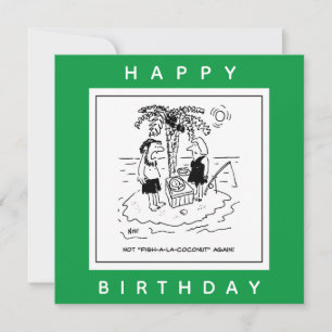 Desert Island Fish & Coconut Menu Cartoon