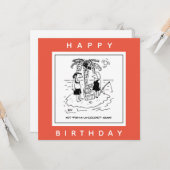 Desert Island Fish & Coconut Menu Cartoon (Voorkant / Achterkant in situ)