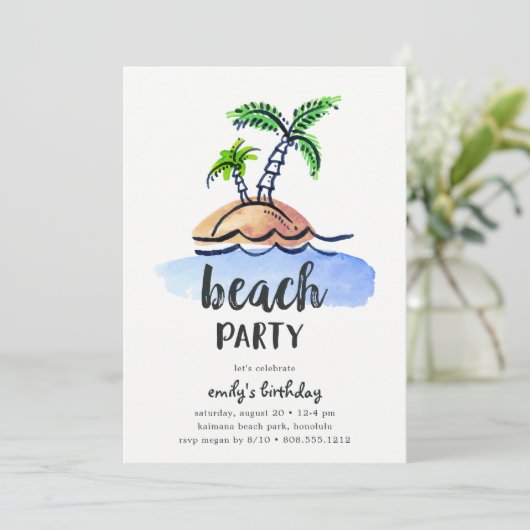 Desert Island | Uitnodiging zomervakantie (Staand voorkant)