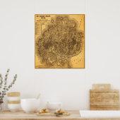 Desert IslandPanoramaMap Poster (Keuken)