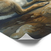 Desert Jackrabbit Under the Moon Poster (Hoek)