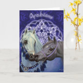 Desert Jewels Arabian horses greecard Kaart (Gele Bloem)