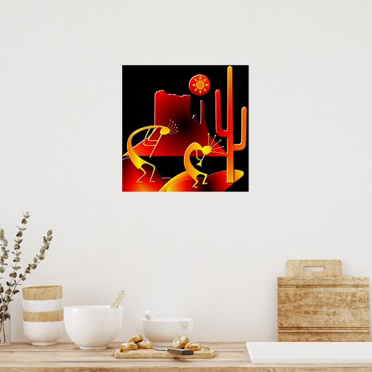 Desert Kokopelli Poster (Keuken)