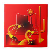 Desert Kokopelli Tegeltje (Voorkant)