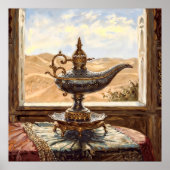 Desert Lamp - Painterly Style Stilleven Kunst Poster (Voorkant)