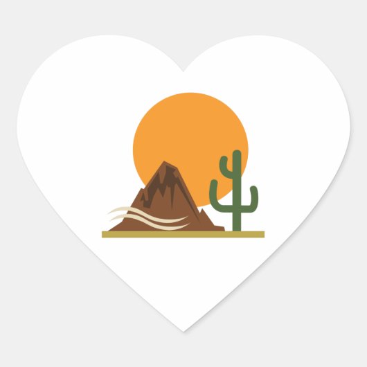 DESERT LANDSCAPE HART STICKER (Voorkant)