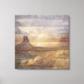 Desert Landscape Monument Valley And Cloudy Sky Canvas Afdruk (Voorkant)