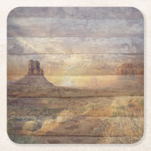 Desert Landscape Monument Valley And Cloudy Sky Kartonnen Onderzetters (Voorkant)