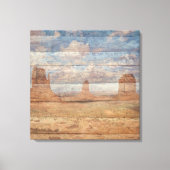 Desert Landscape Sandstone Buttes And Heavenly Sky Canvas Afdruk (Voorkant)