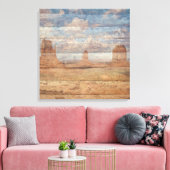 Desert Landscape Sandstone Buttes And Heavenly Sky Canvas Afdruk (Insitu (Woonkamer))