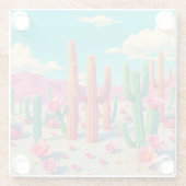 Desert Landscape Square Glass Onderzetter (Achterkant)