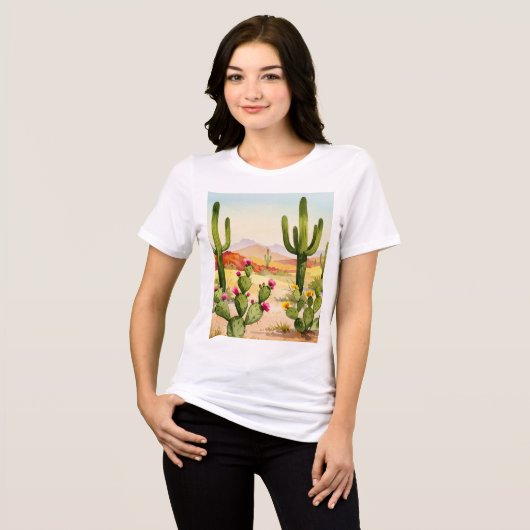 Desert landscape Tri-Blend shirt (Voorkant volledig)