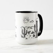 Desert Landscape with Cacti nature Mok (Voorkant rechts)