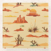 Desert Landschap Arizona Patroon Glazen Onderzetter (Voorkant)