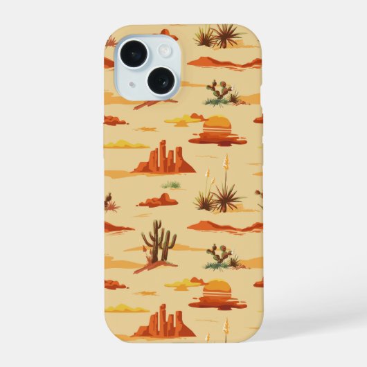 Desert Landschap Arizona Patroon iPhone 15 Case (Achterkant)