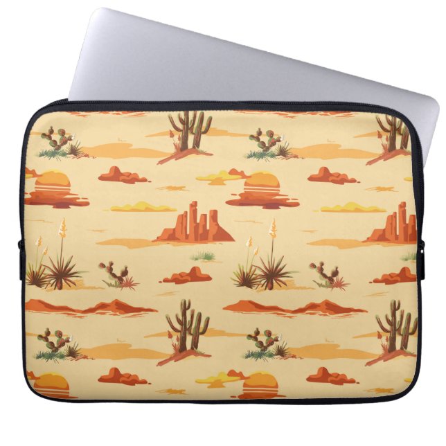 Desert Landschap Arizona Patroon Laptop Sleeve (Voorkant)