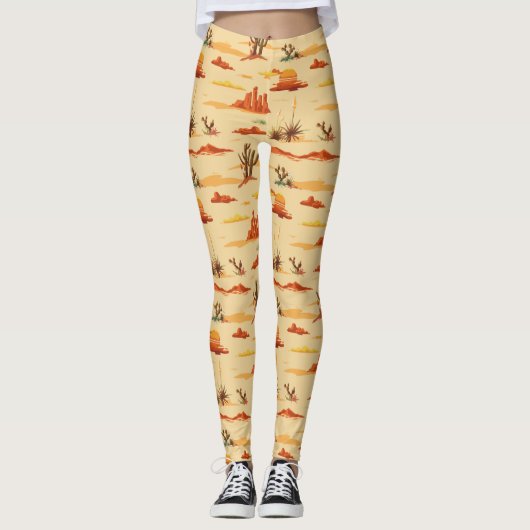 Desert Landschap Arizona Patroon Leggings (Voorkant)