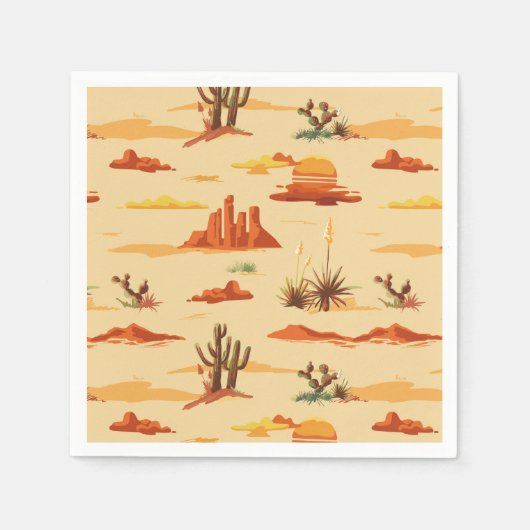 Desert Landschap Arizona Patroon Servet (Voorkant)