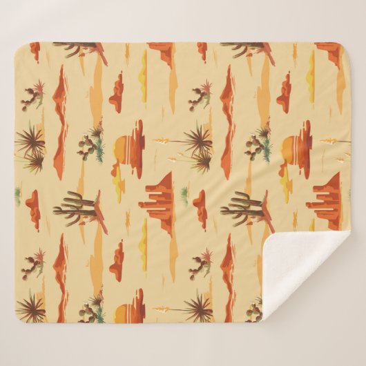 Desert Landschap Arizona Patroon Sherpa Deken (Voorkant (horizontaal))