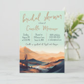 Desert Landschap Bruids Douche Uitnodiging (Staand voorkant)