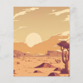 Desert landschap retro budget bruiloft uitnodiging (Achterkant)
