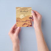 Desert landschap retro budget bruiloft uitnodiging flyer (Hand)