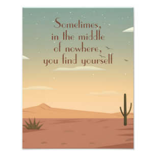 Desert Landschap Terracotta met Modern Quote Foto Afdruk