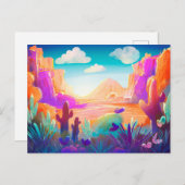 Desert landschapskunst briefkaart (Voorkant / Achterkant)