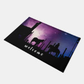 DESERT LIGHTS COWBOY TRAIL DOORMAT DEURMAT (Schuin)