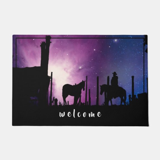 DESERT LIGHTS COWBOY TRAIL DOORMAT DEURMAT (Voorkant)