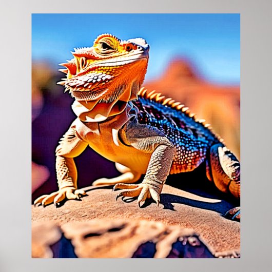 Desert Lizard Close-up Design Poster (Voorkant)