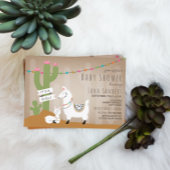 Desert Llama Mama + Baby shower Kaart
