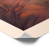 Desert Lone Buffalo Kleurrijke Sunrise Art Landsch Poster (Hoek)