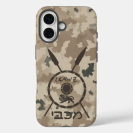Desert Maccabee Shield and Spears iPhone 16 Hoesje