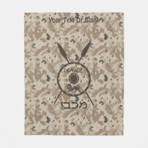 Desert Maccabee Shield and Spears Fleece Deken