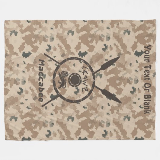 Desert Maccabee Shield and Spears Fleece Deken (Voorkant (Horizontaal))