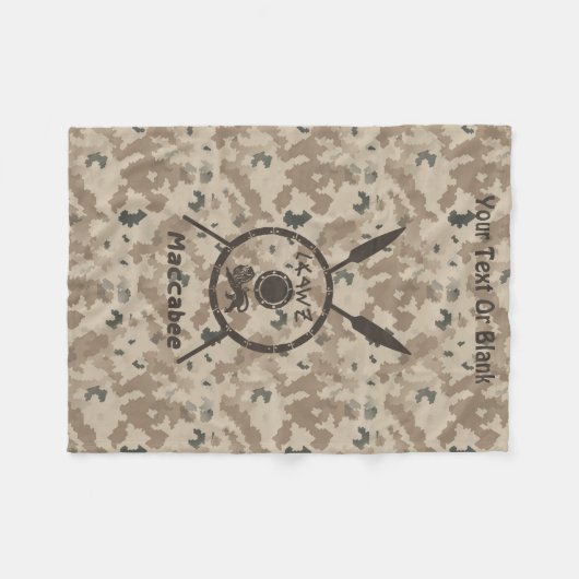 Desert Maccabee Shield and Spears Fleece Deken (Voorkant (Horizontaal))