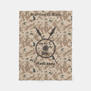 Desert Maccabee Shield and Spears Fleece Deken