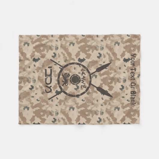 Desert Maccabee Shield and Spears Fleece Deken (Voorkant (Horizontaal))