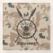 Desert Maccabee Shield and Spears Glazen Onderzetter (Voorkant)