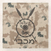 Desert Maccabee Shield and Spears Glazen Onderzetter (Voorkant)