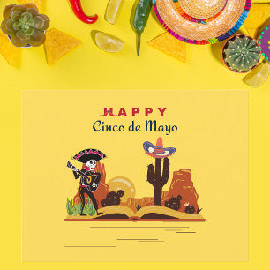 Desert Mariachi Skeleton Cinco de Mayo Briefkaart