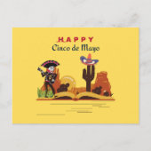 Desert Mariachi Skeleton Cinco de Mayo Briefkaart (Voorkant)