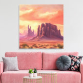 Desert Mesa Kleurrijke Monument Valley Butte Canvas Afdruk (Insitu (Woonkamer))