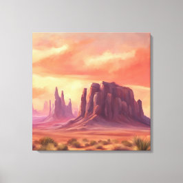 Desert Mesa Kleurrijke Monument Valley Butte Canvas Afdruk
