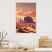 Desert Mesa Kleurrijke Monument Valley Butte Poster (Keuken)