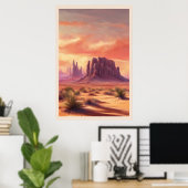 Desert Mesa Kleurrijke Monument Valley Butte Poster (Thuiskantoor)