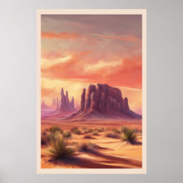 Desert Mesa Kleurrijke Monument Valley Butte Poster