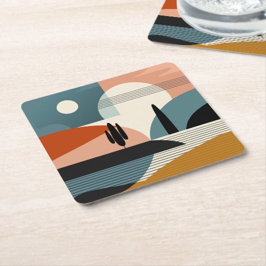 Desert Mirage Kartonnen Onderzetters (Schuin)